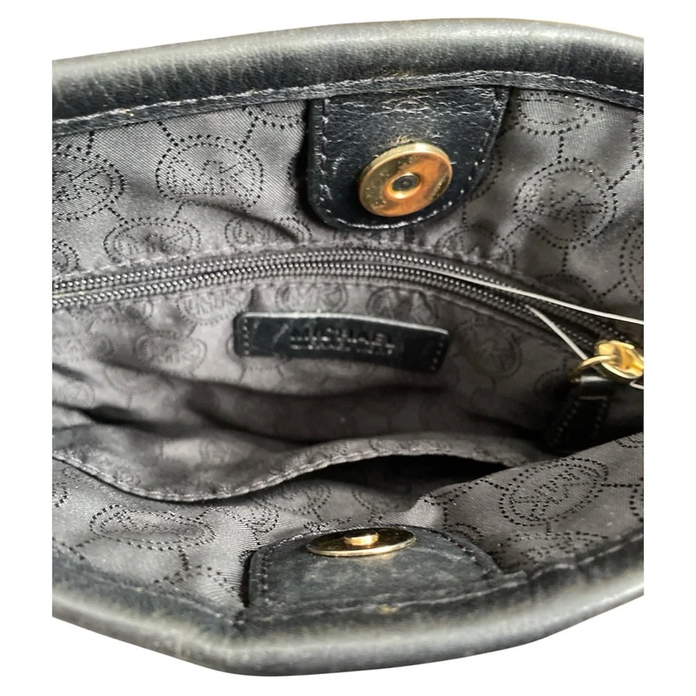Michael Kors Black and Gold Messenger Bag